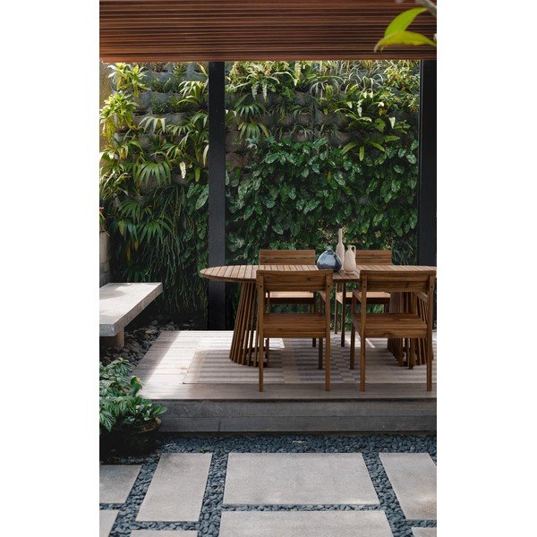 Scaun de grădină în culoare naturală din lemn masiv Rodano – Bizzotto-image-1