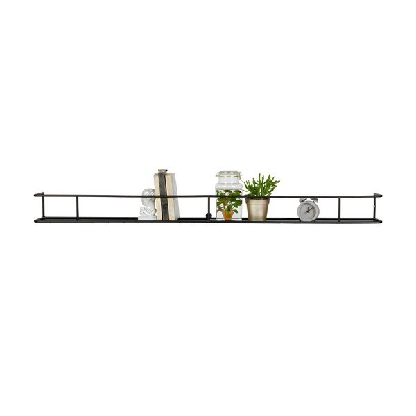 Raft de perete WOOOD Myrthe, lungime 160 cm, negru-image-2
