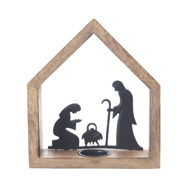 Sfeșnic din lemn  cu model de Crăciun – Dakls