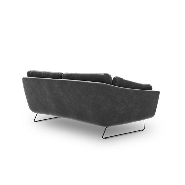 Canapea cu tapițerie de catifea Windsor & Co Sofas Gravity, gri închis-image-3
