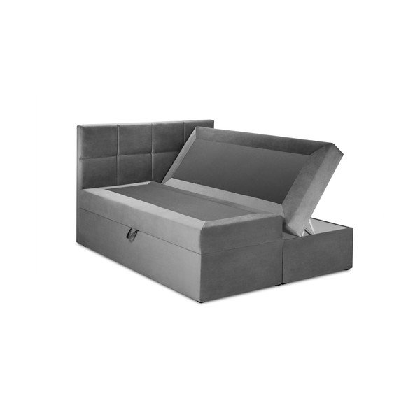 Pat boxspring 160x200 cm gri cu spațiu de depozitare Mimicry – Mazzini Beds-image-4