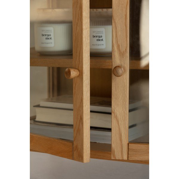 Comodă TV în culoare naturală cu aspect de lemn de stejar 160x50x40 cm Ceci – MOME-image-2