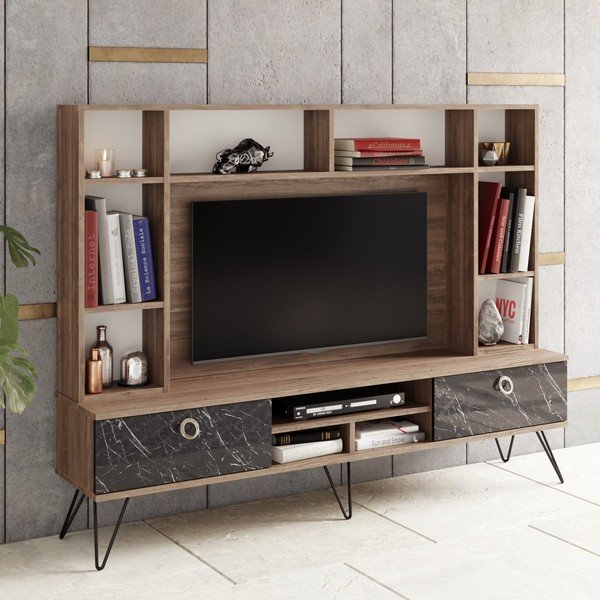 Mobilier TV gri-maro 180x136 cm Lorenz - Kalune Design-image-1