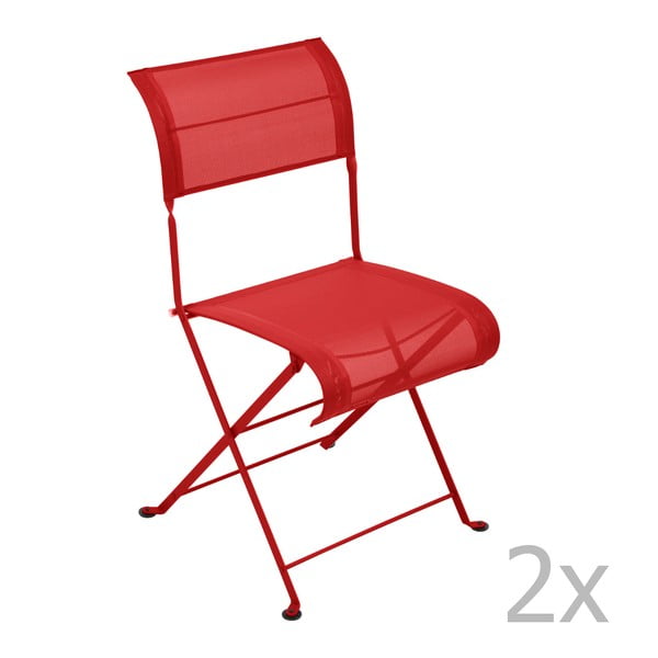 Set 2 scaune pliante Fermob Dune, roșu