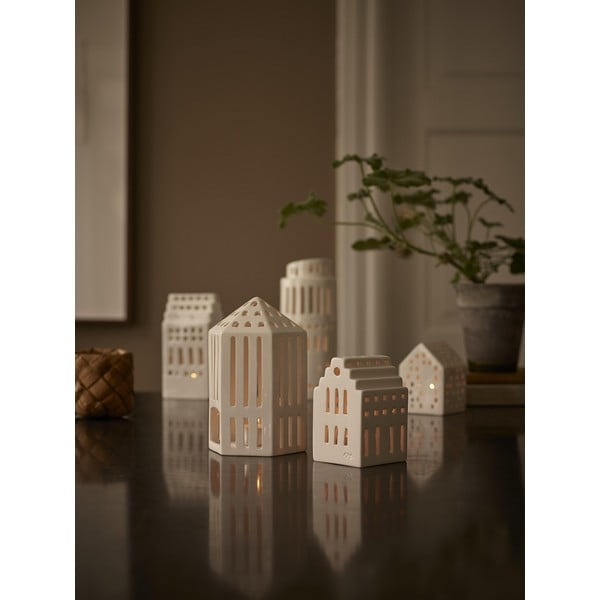 Felinar din ceramică Kähler Design Galleria, înălțime 18,5 cm, alb-image-3