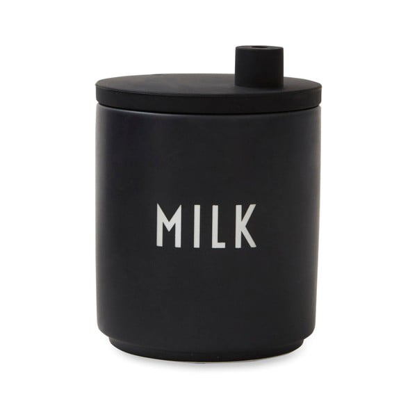 Ulcior din porțelan pentru lapte Design Letters Jug, 250 ml, negru