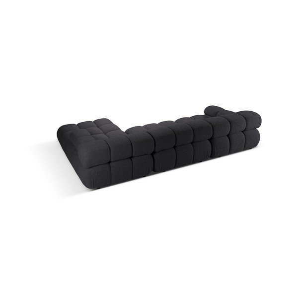 Colțar modular gri antracit cu tapițerie din țesătură bouclé (cu colț pe partea dreaptă) Bellis – Micadoni Home-image-4