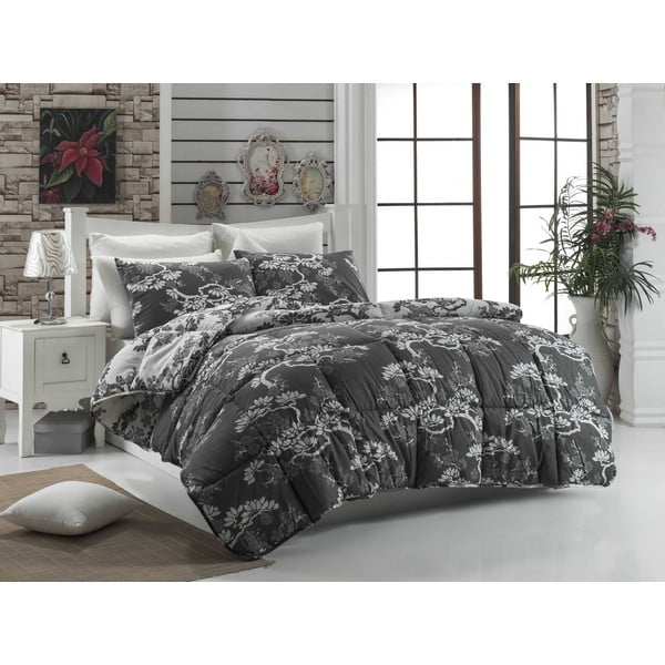 Cuvertură matlasată pentru pat matrimonial Bonsai Grey, 195x215