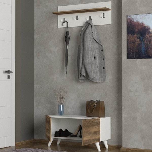 Dulap cu aspect de lemn de nuc pentru coridor Lores-image-1