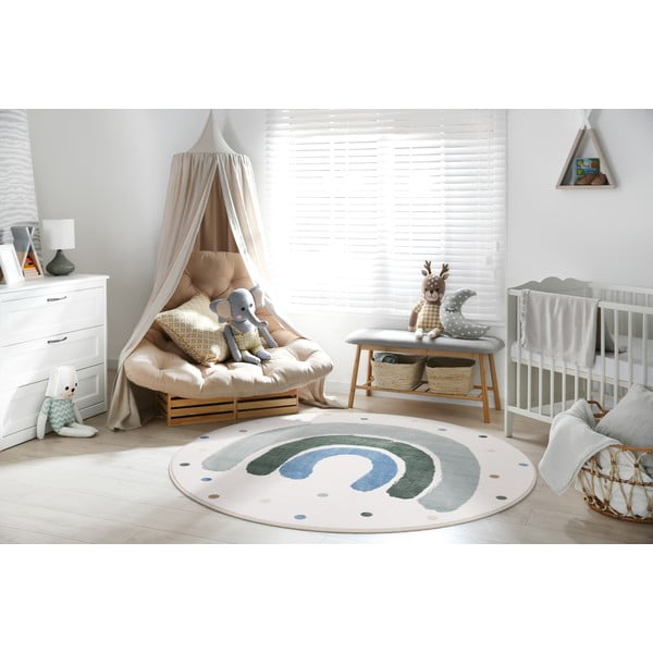 Covor pentru copii verde-fildeș ø133 cm Joyful Mint – FD-image-1