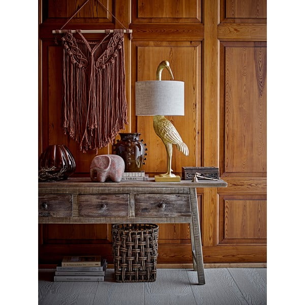 Veioză aurie cu abajur textil (înălțime 73 cm) Heron – Bloomingville-image-1