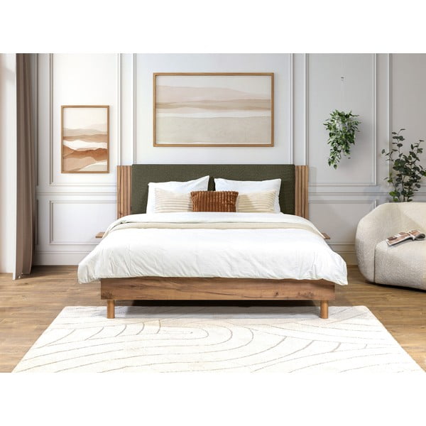 Pat matrimonial verde cu somieră 140x190 cm Lior – Bobochic Paris-image-2