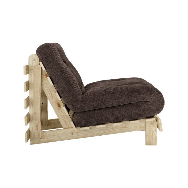 Fotoliu maro închis extensibil de tip futon cu tapițerie din catifea reiată Roots – Karup-image-4