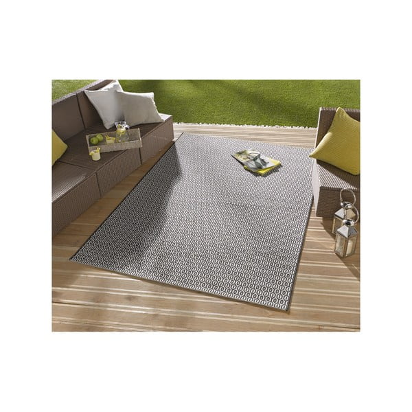 Covor adecvat interior/exterior NORTHRUGS Meadow, 140 x 200 cm, alb-negru-image-1