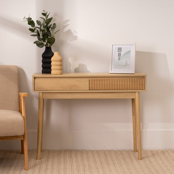 Masă consolă în culoare naturală 30x100 cm Iona – Casa Selección-image-1