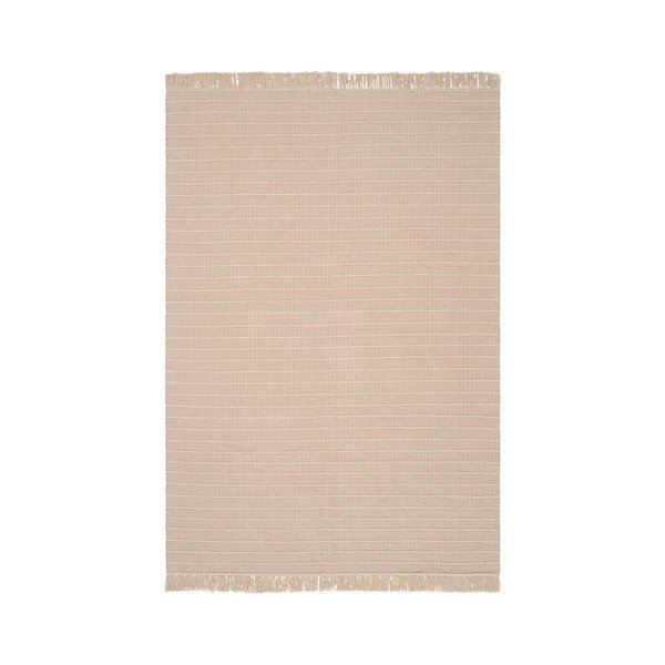Covor tip traversă bej țesut manual din bumbac 80x150 cm Irma – Jotex