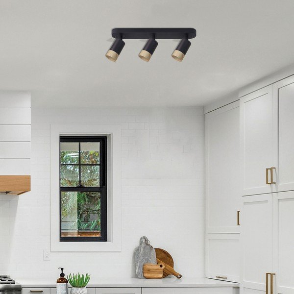 Plafonieră neagră/în culoare naturală cu abajur din metal 48x5.5 cm Conti – Candellux Lighting-image-1