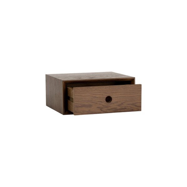 Noptieră în culoare naturală închisă suspendată cu aspect de lemn de nuc Time – Ellos Home-image-3