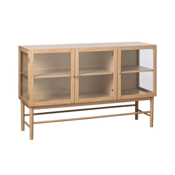 Vitrină din lemn de stejar 88x140 cm Elba – Unique Furniture-image-2