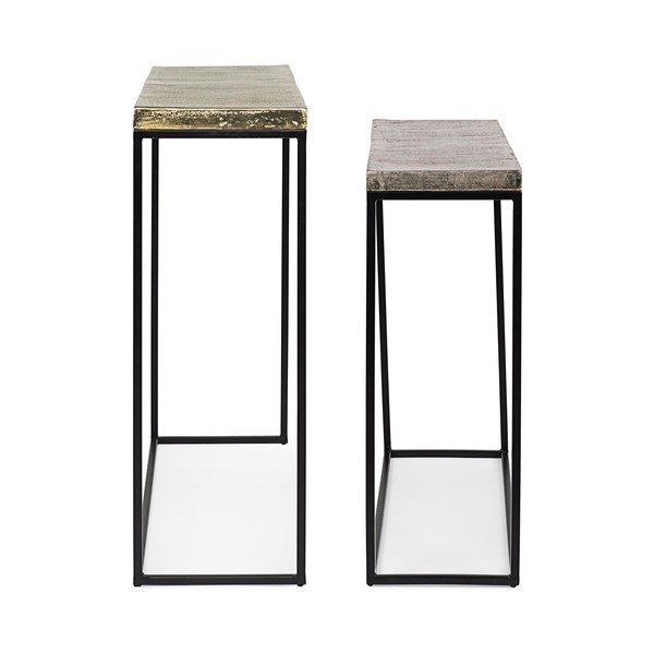 Mese consolă 2 buc. din metal 29x99 cm Amira – Bizzotto-image-2