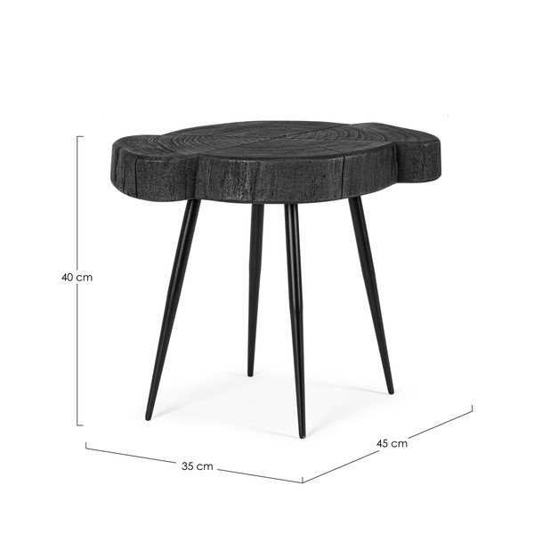 Măsuță de cafea neagră cu blat din lemn de acacia 35x45 cm Zakia – Bizzotto-image-3
