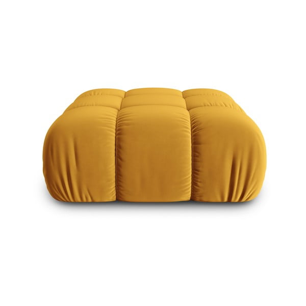 Taburet modular galben cu tapițerie din catifea Bellis – Micadoni Home