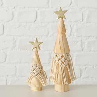 Set 2 decorațiuni de Crăciun din lemn de pin Boltze Bohio