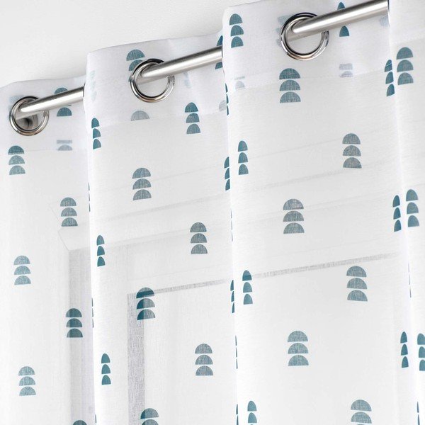 Perdea albă/albastră 140x240 cm Geokid – douceur d'intérieur-image-1