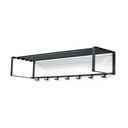 Cuier de perete negru cu raft din metal 100 cm Rex – Spinder Design