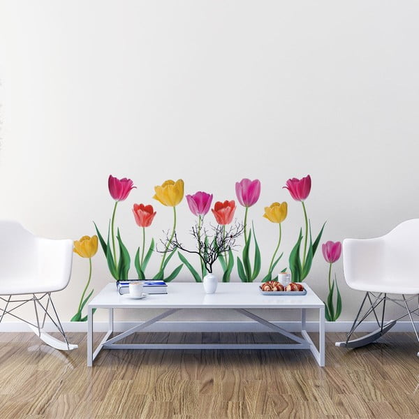 Set autocolante pentru perete Ambiance Spring Tulips