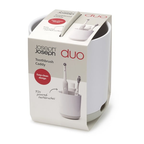 Suport pentru periuța de dinți alb din plastic Duo – Joseph Joseph-image-2