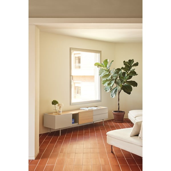 Comodă TV bej-natural cu aspect de lemn de stejar 180x45 cm Otto – Teulat-image-1