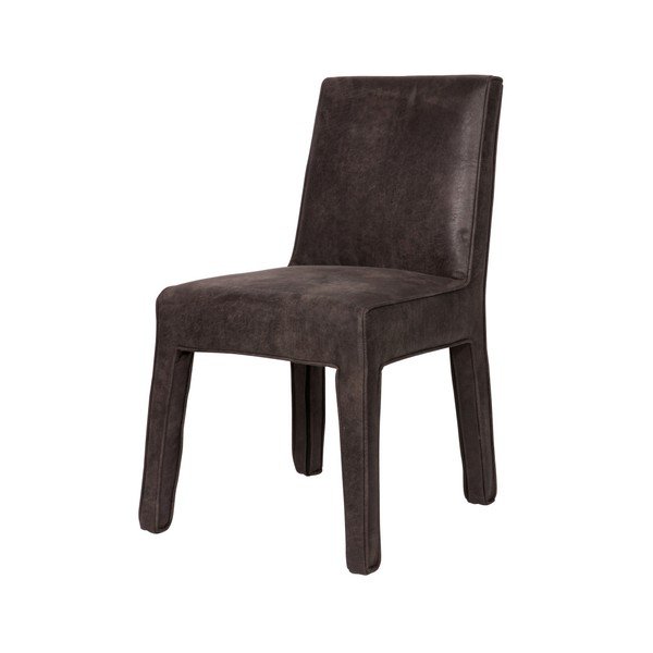 Set 2 scaune din piele De Eekhoorn Cocoon, negru