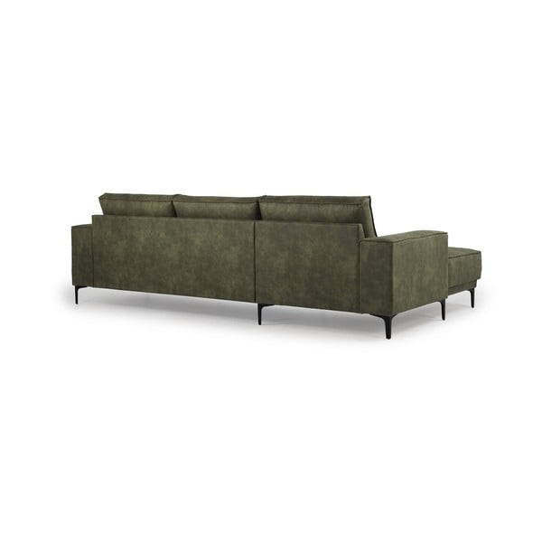 Colțar verde cu tapițerie din imitație de piele (colț pe partea stângă ) Copenhagen – Scandic-image-3