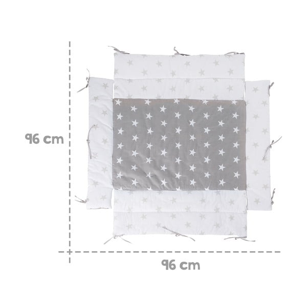 Apărătoare pentru pătuț alb/gri din amestec de bumbac 96 cm Little Stars – Roba-image-2
