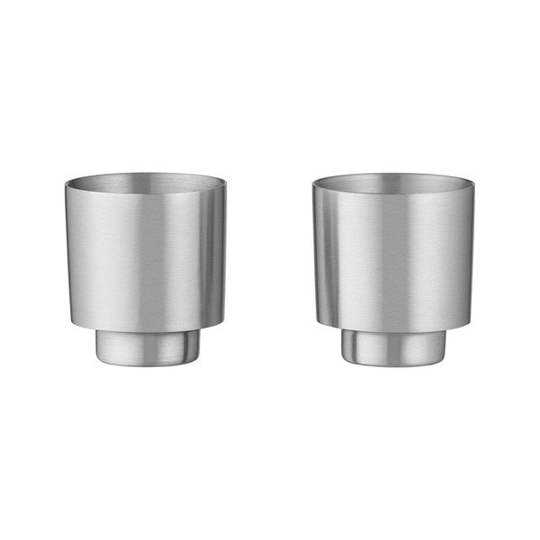 Cești argintii 2 buc. pentru espresso/cu perete dublu din oțel inoxidabil Makoto Steel – Blomus