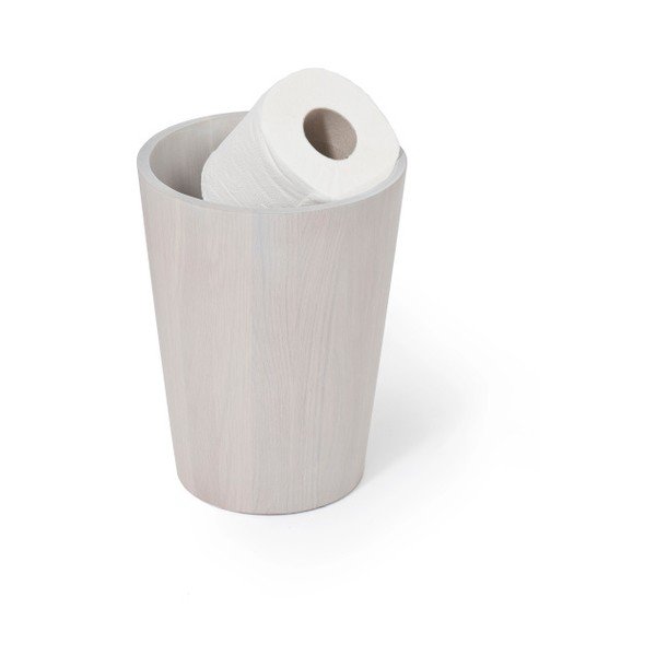 Coș din lemn de stejar pentru baie Wireworks Mezza, gri-image-1