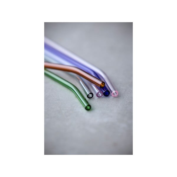 Paie de băut cu perie de curățare 4 buc. din sticlă – Lyngby Glas-image-2