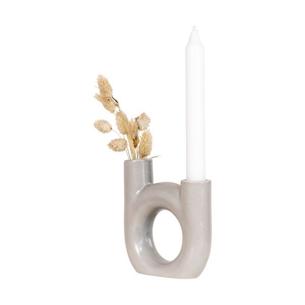 Sfeșnic din sticlă House Nordic Fondo, alb-image-1