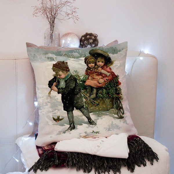 Față de pernă 43x43 cm  cu model de Crăciun – Mila Home-image-3