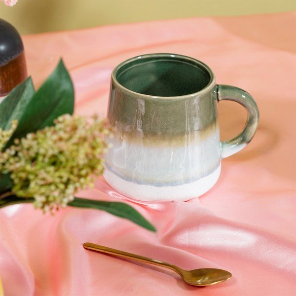 Cană din gresie ceramică Sass & Belle Mojave, 450 ml, verde-image-1