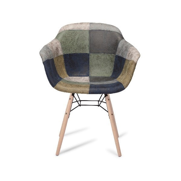 Scaun cu picioare din lemn de fag Furnhouse Flame Patch, gri-image-1