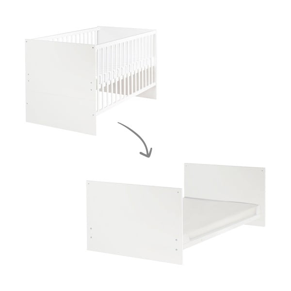 Pătuț alb cu înălțime reglabilă 70x140 cm Anton – Roba-image-2