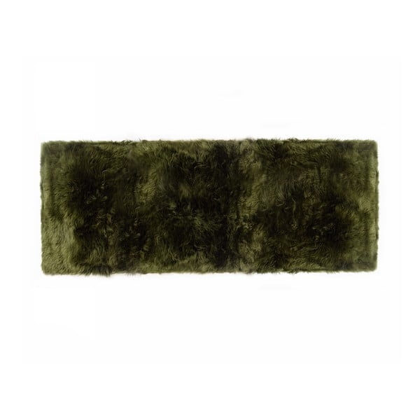 Covor din blană de oaie Royal Dream Zealand Long, 190 x 70 cm, verde închis