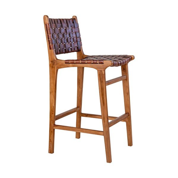 Scaun de bar maro lemn masiv de tec 101 cm Perugia – House Nordic-image-2