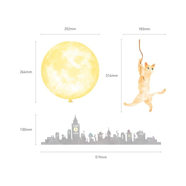 Autocolant fosforescent Fanastick Cat And Moon-image-3