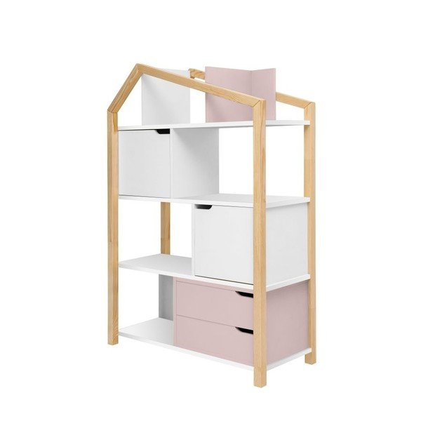 Bibliotecă pentru copii cu rafturi roz Bellamy Phoebe Flamingo, 89 x 130 cm-image-2