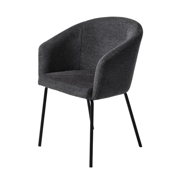 Scaun de sufragerie gri închis cu cotiere tapițat Easton – Unique Furniture-image-3