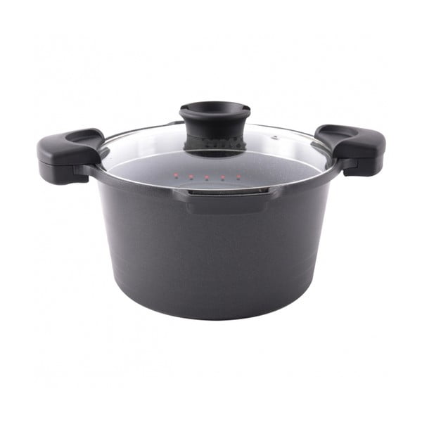 Oală din aluminiu neaderent cu capac din sticlă Orion Pasta Grande, 5,5 l