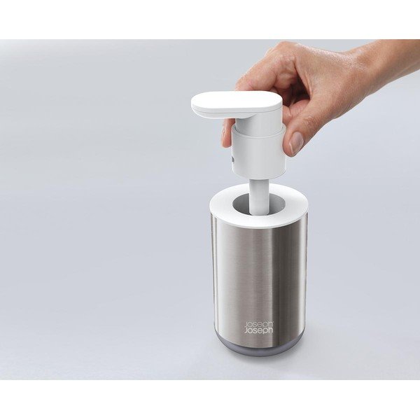 Dozator de săpun lichid argintiu din oțel inoxidabil 300 ml Duo Steel – Joseph Joseph-image-3
